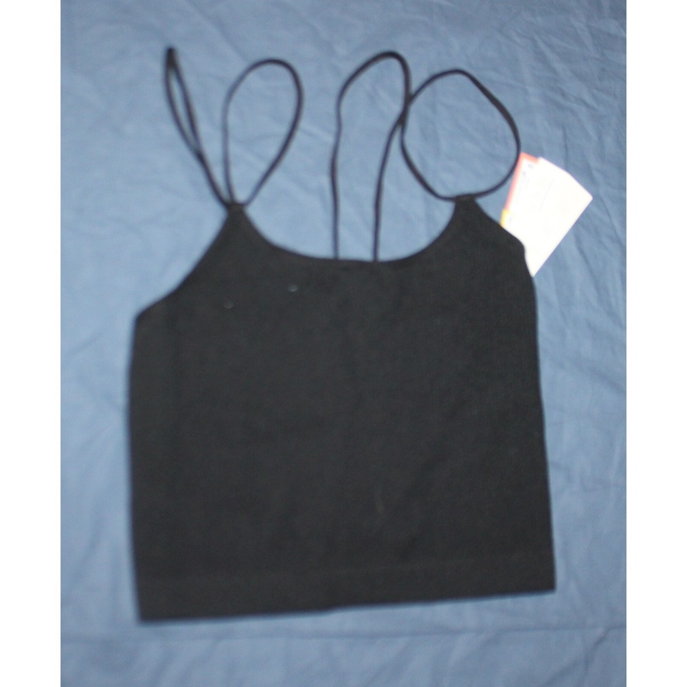 Colsie Women's Seamless Brami Ribbed Convertible Straps Black Size S